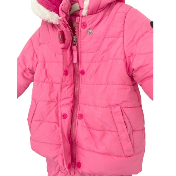 Jessica Simpson Girls Pink 2 Piece Snowsuit SET Puffer Jacket & Bib, Toddler 2T - Picture 11 of 16